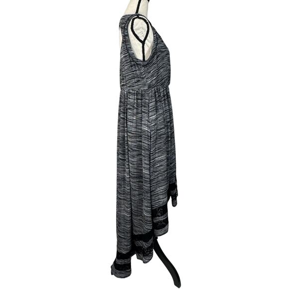 Torrid SZ 0 (Large) Hi-Low Dress Sleeveless Lace Insets Keyhole Empire Waist - Picture 6 of 12
